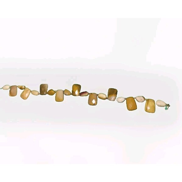 Natural Yellow Mookaite Jasper Necklace Chunky Polished Faceted Stones Heavy - Picture 7 of 10